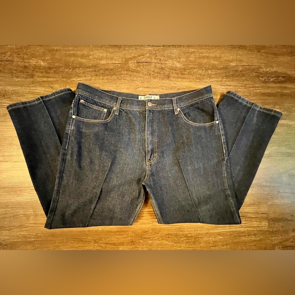 Jeanius by‎ Akademiks Jeans Mens 42x32 Dark Blue Baggy Hip Hop D25